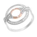 Orphelia® Women's Sterling Silver Ring - Silver/Rose ZR-7095/1