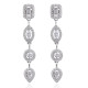 Gena.paris® 'Gabriella' Women's Sterling Silver Drop Earrings - Silver GBO1503-W