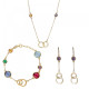 Orphelia® 'Eloise' Women's Sterling Silver Set: Chain + Bracelet + Earrings - Gold SET-7409/G