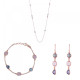 Orphelia® 'Euphemia' Women's Sterling Silver Set: Chain + Bracelet + Earrings - Rose SET-7411