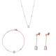 Orphelia® 'Elodie' Women's Sterling Silver Set: Chain + Bracelet + Earrings - Rose SET-7419