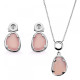 Orphelia® 'Rivera' Women's Sterling Silver Set: Necklace + Earrings - Silver SET-7480/PC