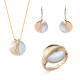 Orphelia® 'Moragene' Women's Sterling Silver Set: Necklace + Earrings + Ring - Gold SET-7506/G