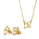 Orphelia® 'Lili' Women's Sterling Silver Set: Chain-Pendant + Earrings - Gold SET-7513/G