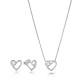 Orphelia® 'Ida' Women's Sterling Silver Set: Chain-Pendant + Earrings - Silver SET-7521