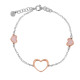 Orphelia® 'Mada' Women's Sterling Silver Bracelet - Silver/Rose ZA-7389