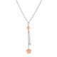 Orphelia® 'Lorelei' Women's Sterling Silver Chain with Pendant - Silver/Rose ZK-7386