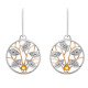 Orphelia® 'Oceane' Women's Sterling Silver Drop Earrings - Silver/Rose ZO-7090/1