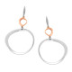 Orphelia® 'Renée' Women's Sterling Silver Drop Earrings - Silver/Rose ZO-7181