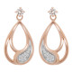 Orphelia® 'Minna' Women's Sterling Silver Drop Earrings - Rose ZO-7228