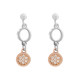 Orphelia® 'Maite' Women's Sterling Silver Drop Earrings - Silver/Rose ZO-7376