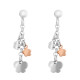 Orphelia® 'Lorelei' Women's Sterling Silver Drop Earrings - Silver/Rose ZO-7386