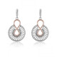 Orphelia® 'Frida' Women's Sterling Silver Drop Earrings - Silver/Rose ZO-7437