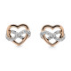 Orphelia® 'Jasmina' Women's Sterling Silver Stud Earrings - Silver/Rose ZO-7483