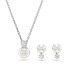 Swarovski® 'Matrix' Women's Base Metal Set: Necklace + Earrings - Silver 5689624