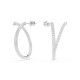 Swarovski® 'Dextera' Women's Base Metal Hoop Earrings - Silver 5695939