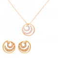 Orphelia® 'Elaine' Damen Sterling Silber Set: Halskette-Anhanger + Ohrringe - Rosé SET-7084/1