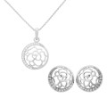 Orphelia® 'Blair' Damen Sterling Silber Set: Halskette-Anhanger + Ohrringe - Silber SET-7089