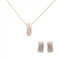 Orphelia® 'Joline' Dames Zilver 925 925 Set: Ketting-Hanger + Oorbellen - Zilver/Rosé SET-7118