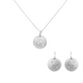 Orphelia® 'Linn' Damen Sterling Silber Set: Halskette-Anhanger + Ohrringe - Silber SET-7130