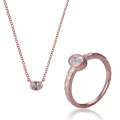 Orphelia® 'Robin' Dames Zilver 925 925 Set: Ketting + Ring - Rosékleurig SET-7434