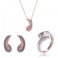 Orphelia® Women's Sterling Silver Set: Necklace + Earrings + Ring - Rose SET-7441 #1