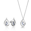 Orphelia® 'Dazzle' Damen Sterling Silber Set: Halskette-Anhanger + Ohrringe - Silber SET-7518/B