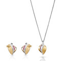 Orphelia® 'Anet' Dames Zilver 925 925 Set: Ketting-Hanger + Oorbellen - Zilver/Goud SET-7520/G