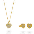 Orphelia® 'Elite' Femmes Argent Set: Necklace + Earrings - Or SET-7566/G