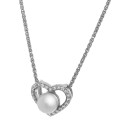 Orphelia® 'Alberte' Women's Sterling Silver Chain with Pendant - Silver/Rose ZH-7233