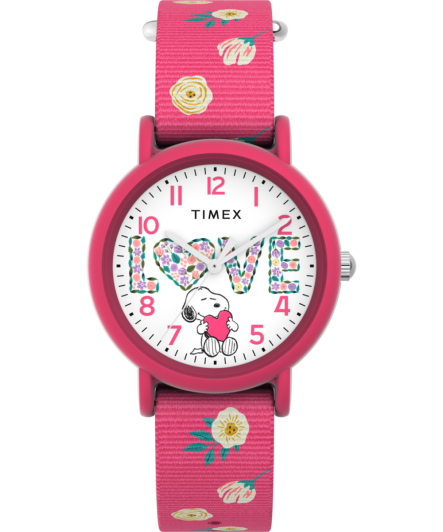 Timex® Analogue 'Peanuts Weekender Color Rush' Girls's Watch TW2W83200