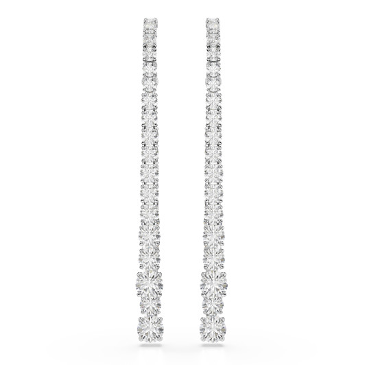 Swarovski® 'Matrix Tennis' Women's Base Metal Drop Earrings - Silver 5709257