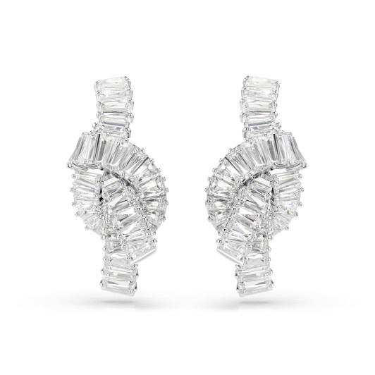 Swarovski® 'Matrix' Women's Base Metal Drop Earrings - Silver 5727040
