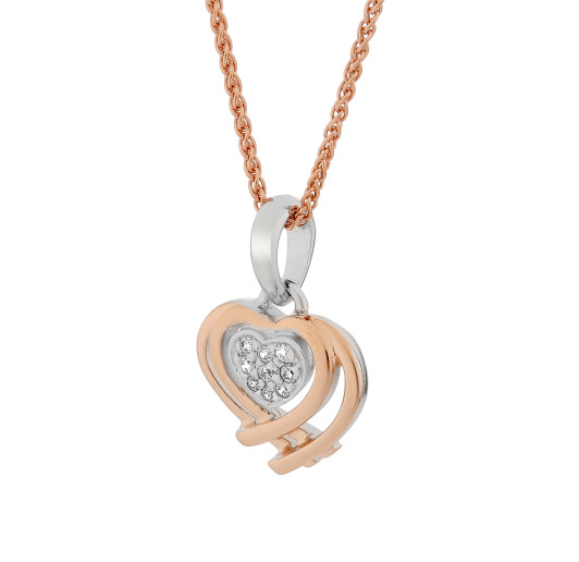 Orphelia® 'Anni' Women's Sterling Silver Chain with Pendant - Silver/Rose ZH-7368 RG #1