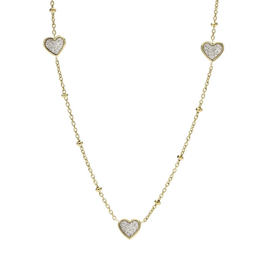 Fossil Jewellery® 'Sutton' Dames RVS Collier - Goudkleurig JF03942710