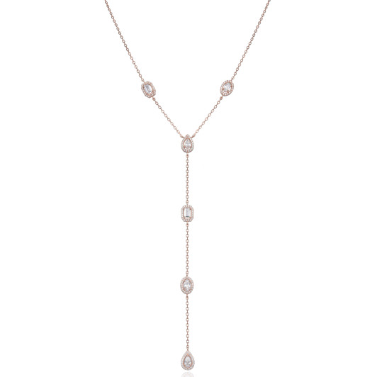 Gena.paris® 'Gabriella' Women's Sterling Silver Necklace - Rose GC1580-R