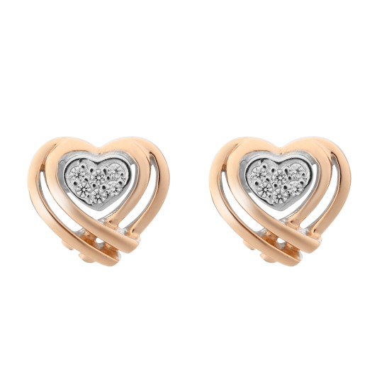Orphelia® 'Anni' Dames Zilver 925 925 Oorknoppen - Zilver/Rosé ZO-7368 RG