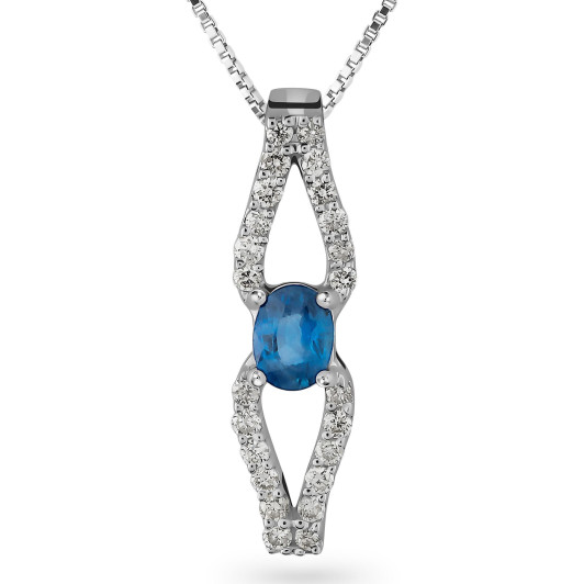 Orphelia® 'Albertine' Dames Witgoud 18K Hanger - Zilverkleurig HD-4203
