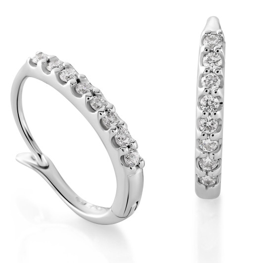 Orphelia® 'Elaisa' Dames Witgoud 18K Creolen - Zilverkleurig OD-5291