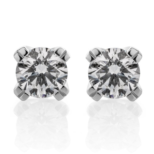 Orphelia® 'Karlien' Dames Witgoud 18K Oorknoppen - Zilverkleurig OD-5325