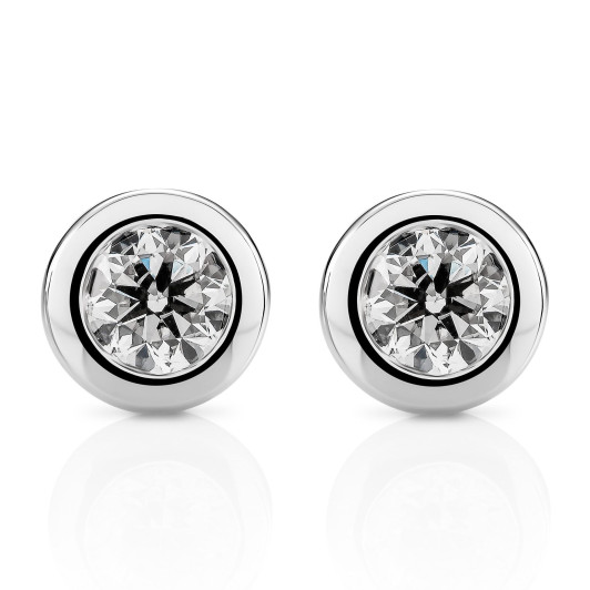 Orphelia® 'Alexandria' Dames Witgoud 18K Oorknoppen - Zilverkleurig OD-5331