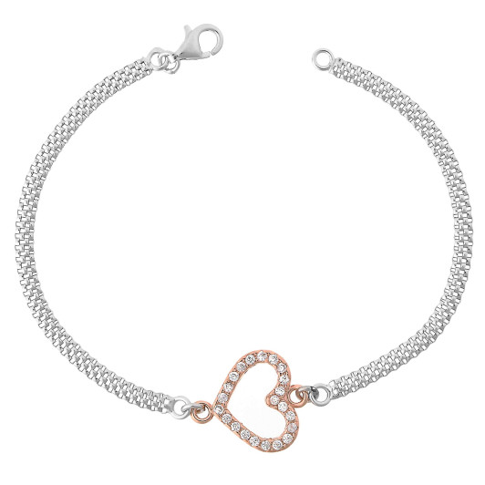 Orphelia® 'Penelope' Dames Zilver 925 925 Armband (sieraad) - Zilver/Rosé ZA-7103
