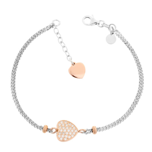 Orphelia® Dames Zilver 925 925 Armband (sieraad) - Zilver/Rosé ZA-7195