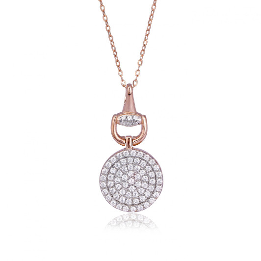 Orphelia® 'Alisia' Women's Sterling Silver Chain with Pendant - Rose ZH-7420