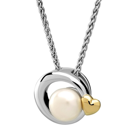 Orphelia® 'Mathilde' Women's Sterling Silver Chain with Pendant - Silver/Gold ZH-7510/G