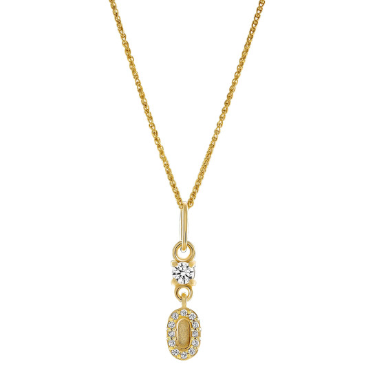 Orphelia® 'Lily' Dames Zilver 925 925 Hanger met Ketting - Goudkleurig ZH-7582/G