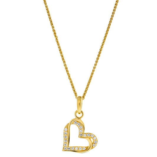 Orphelia® 'Cecilia' Dames Zilver 925 925 Hanger met Ketting - Goudkleurig ZH-7584/G