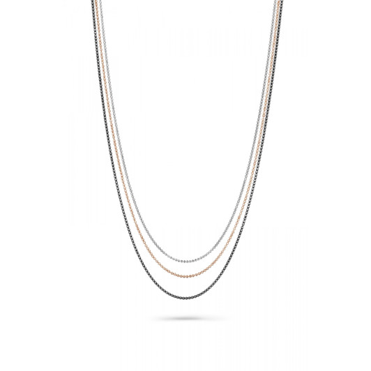 Orphelia® Women's Sterling Silver Necklace - Gold/Silver/Rose ZK-7203
