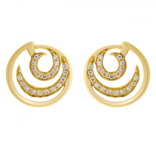 Orphelia® 'Elaine' Women's Sterling Silver Stud Earrings - Gold ZO-7084/2