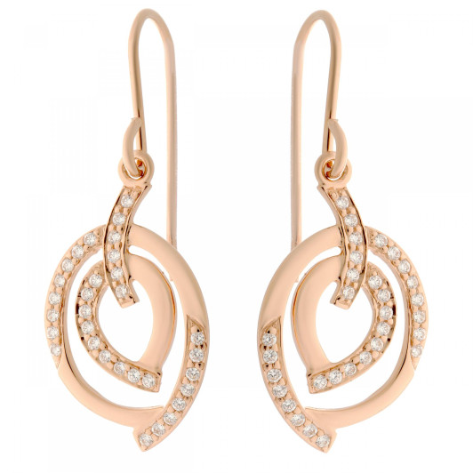 Orphelia® 'Celine' Women's Sterling Silver Drop Earrings - Rose ZO-7114/RG